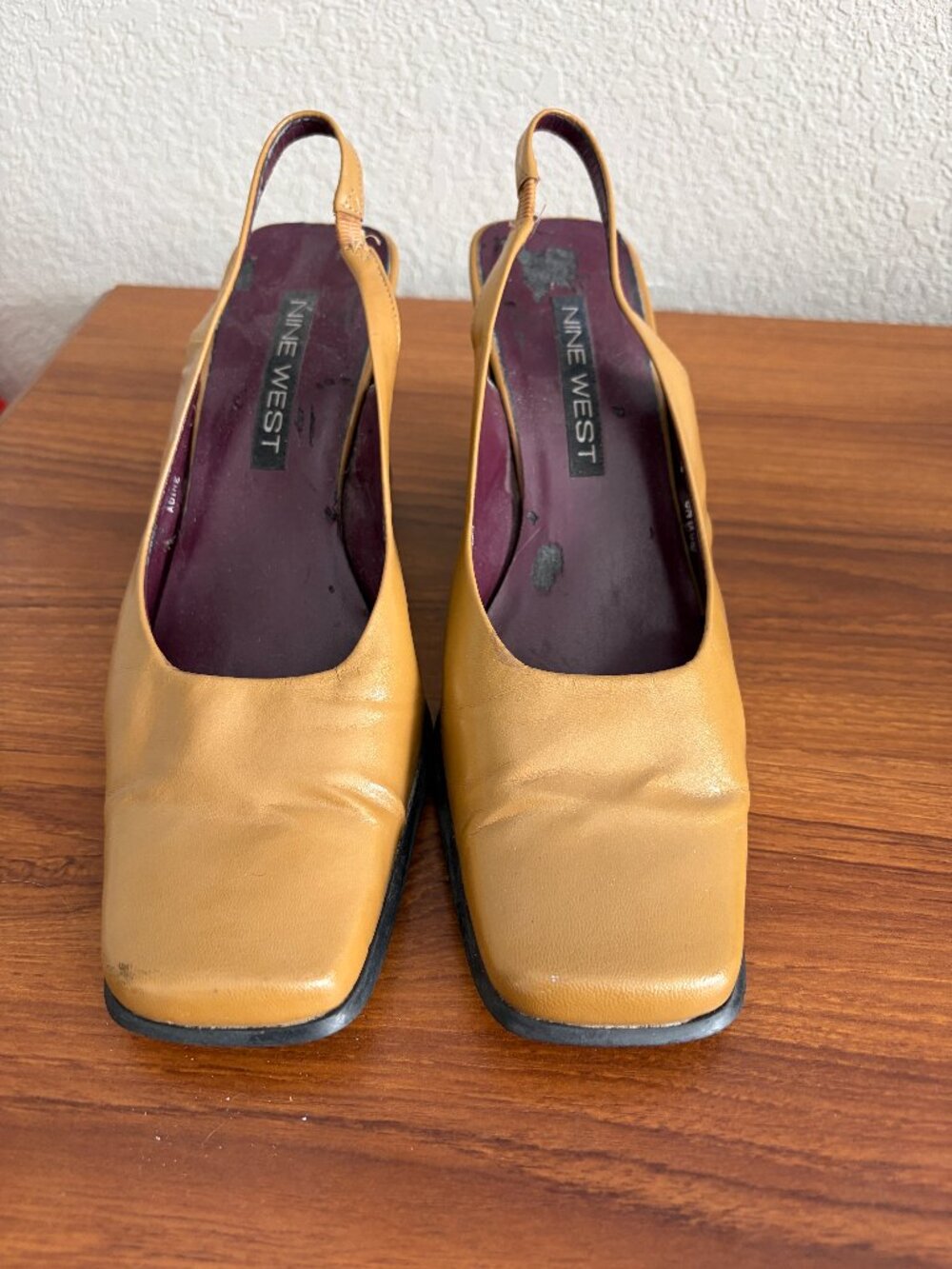 Nine-West Square-toe sligback heels